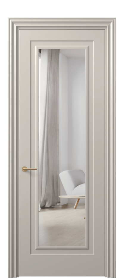 Межкомнатная дверь Маскот 8403 Матовый светло-бежевый Двустороннее зеркало, триплекс Цена 77699 ₽ | Volhovec