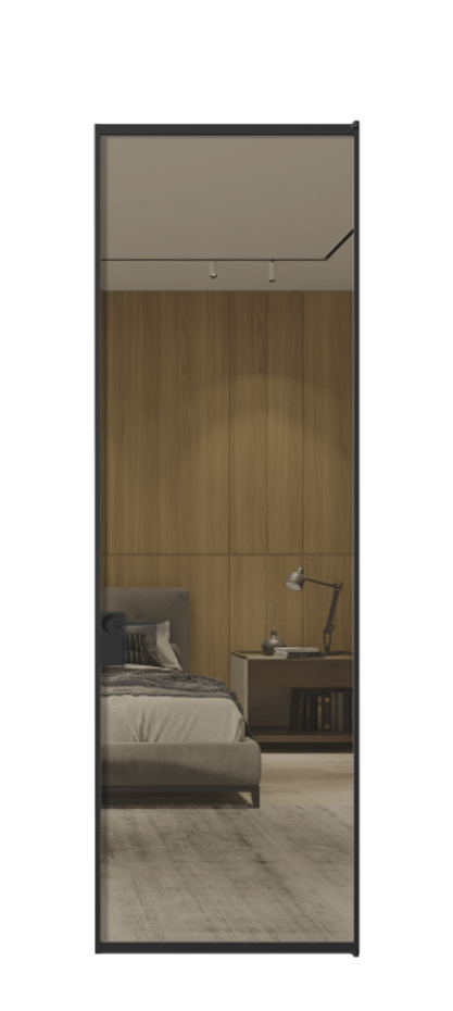 Алюминиевая дверь АЛПЛ040.01 Алюминий Черный Рефлективное бронзовое стекло "Стопсол", калёное Цена 121970  | Volhovec