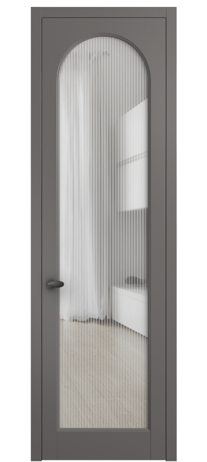 Межкомнатная дверь Palazzo 6804 Матовый классический серый Рифлёное стекло "Moru", триплекс Цена 105029 ₽ | Volhovec