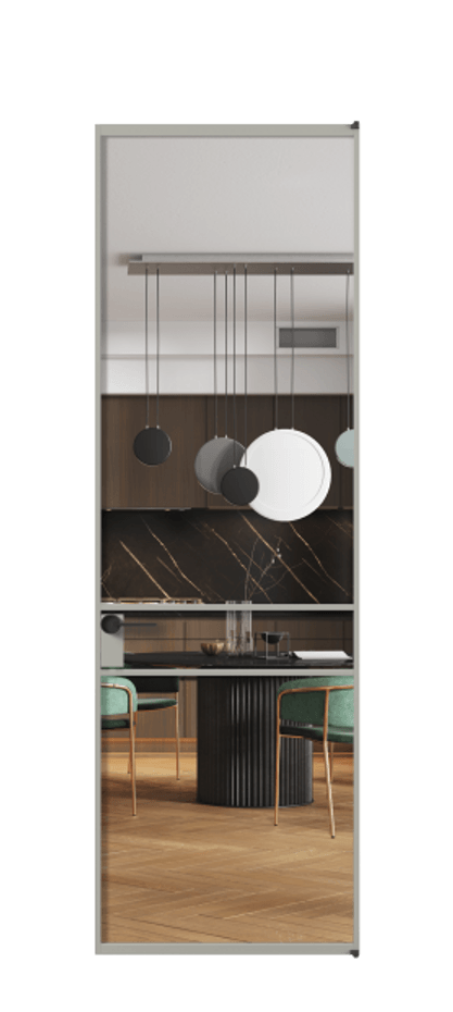 Алюминиевая дверь АЛПЛ040.02 Алюминий нейтральный серый Прозрачное стекло "Кристал Вижн", калёное Цена 136890  | Volhovec