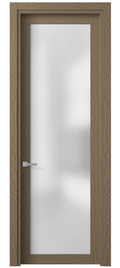 Межкомнатная дверь Планум 2102 Дуб дымный Сатинированное стекло Цена 58399 ₽ | Volhovec
