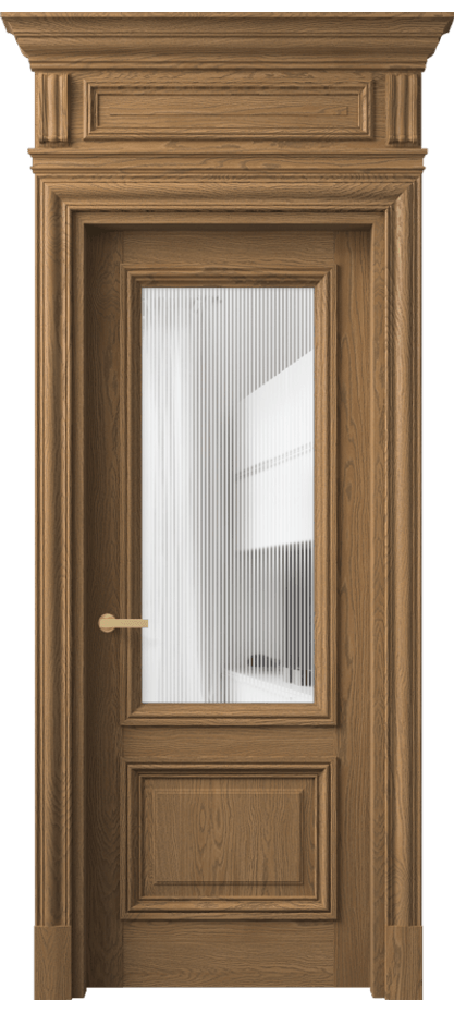 Дверь межкомнатная Антик 7302 Дуб мускатный матовый Рифлёное стекло "Дюна", триплекс КЭП + Объёмный фриз + Карниз ДМС.М Цена 282400 ₽ Наличники уже входят в базовый комплект. Фабрика дверей Волховец 8 (800) 551 43 19 Межкомнатная дверь Антик 7302 Дуб мускатный матовый Рифлёное стекло "Дюна", триплекс Цена 282400 ₽ | Volhovec