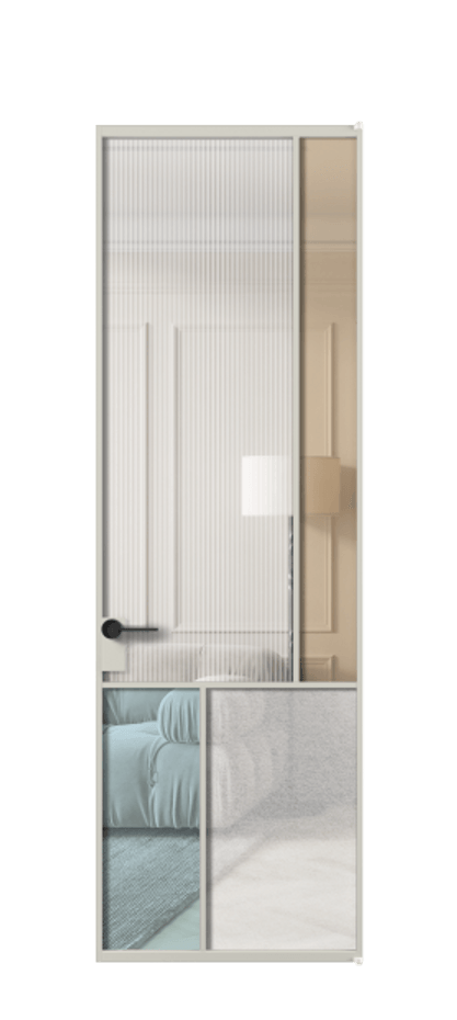 Межкомнатная дверь Мозаик АЛПЛ041.21 Алюминий тёплый серый Комбинация стекол Группы 1 и Группы 3 Цена 180460 ₽ | Volhovec