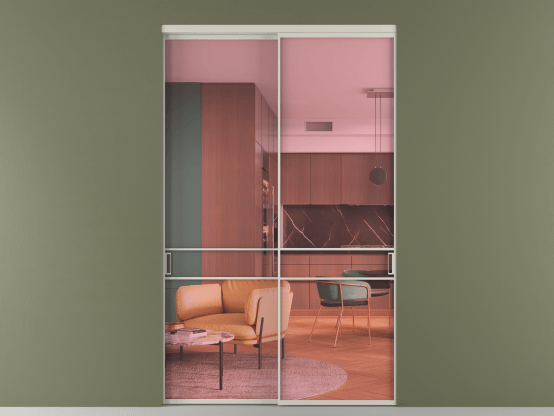 Алюминевая перегородка vn2_02_ Алюминий тёплый серый Прозрачное розовое стекло, триплекс, 6мм. Цвет Алюминий тёплый серый. Материал Алюминий в эмали. Коллекция Перегородка Формато внутри проёма 2 створки. Фото. Алюминевая перегородка vn2_02_ Алюминий тёплый серый Прозрачное розовое стекло, триплекс, 6мм. Цвет Алюминий тёплый серый. Материал Алюминий в эмали. Коллекция Перегородка Формато внутри проёма 2 створки. Картинка.