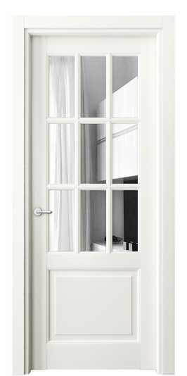 Дверь межкомнатная 6312 МЖМ ЗЕР. Цвет Матовый жемчужный. Материал Гладкая эмаль. Коллекция Тоскана Грильято. Картинка.