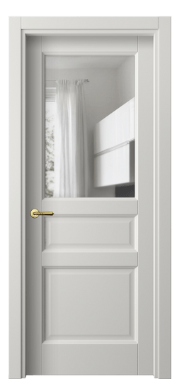 Дверь межкомнатная 1432 МСР Прозрачное стекло. Цвет Матовый серый. Материал Гладкая эмаль. Коллекция Галант. Картинка.