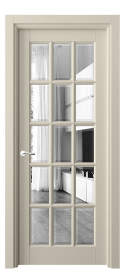 Дверь межкомнатная 0708 ДБСР ЗЕР-Ф. Цвет Дуб бежево-серый. Материал Массив дуба эмаль. Коллекция Лигнум. Картинка.