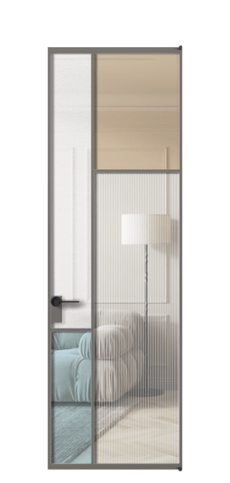 Межкомнатная дверь АЛПЛ041.11 АКЛС 4 стекла. Цвет Алюминий классический серый. Материал Алюминий в эмали. Коллекция Mosaic. Фото. Дверь межкомнатная АЛПЛ041.11 АКЛС 4 стекла. Цвет Алюминий классический серый. Материал Алюминий в эмали. Коллекция Mosaic. Картинка.