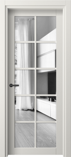 Дверь межкомнатная 2106 ПЭБЛ Двустороннее зеркало. Цвет ПЭТ белоснежный. Материал ПЭТ. Коллекция Нео. Картинка.