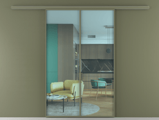 Перегородка Формато вдоль стены 2 створки