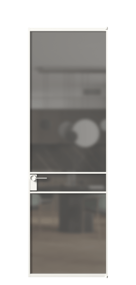 Дверь межкомнатная АЛПЛ040.02 Серый сатин триплекс БЕЛ. Цвет Алюминий Белый. Материал Алюминий. Коллекция Формато. Картинка.