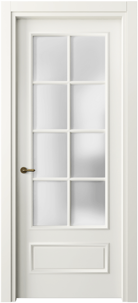 Дверь межкомнатная 8112 МЖМ САТ. Цвет Матовый жемчужный. Материал Гладкая эмаль. Коллекция Париж. Картинка.
